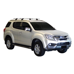 Prorack Silver 2 Bar Aero Through Bar kit to suit Isuzu MU-X 5dr SUV (2014 - 4/2017)