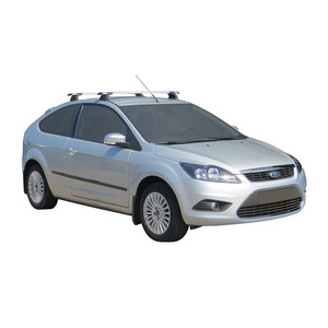 Prorack Silver 2 Bar Aero Through Bar kit to suit Ford Focus 3dr Hatch (2008 - 2011)