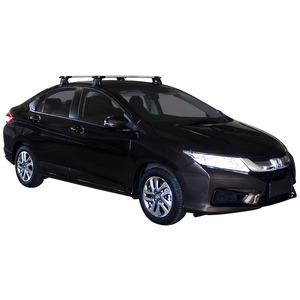 Prorack Silver 2 Bar Aero Through Bar kit to suit Honda City 4dr Sedan (2014 - 4/2017)