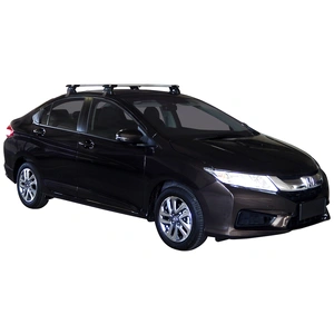 Prorack Silver 2 Bar Aero Through Bar kit to suit Honda City 4dr Sedan (2014 - 4/2017)