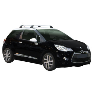 Prorack Silver 2 Bar Aero Flush Bar kit to suit Citroen DS3 3dr Hatch (2010 - 2015)
