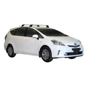 Prorack Silver 2 Bar Aero Flush Bar kit to suit Toyota Prius V (Glass Roof) 5dr Wagon (2012 - Current)