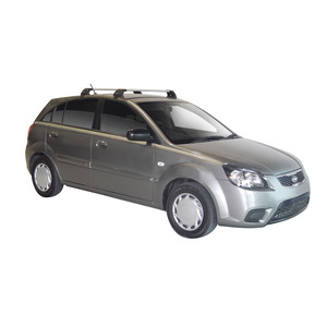 Prorack Silver 2 Bar Aero Flush Bar kit to suit Kia Rio 5dr Hatch (8/2005 - 8/2011)