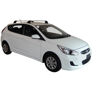 Prorack Silver 2 Bar Aero Flush Bar kit to suit Hyundai Accent 5dr Hatch (2011 - 2020)