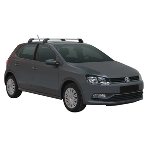 Prorack Silver 2 Bar Aero Flush Bar kit to suit Volkswagen Polo 5dr Hatch (2009 - 2017)