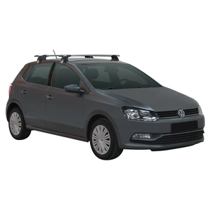 Prorack Silver 2 Bar Aero Through Bar kit to suit Volkswagen Polo 5dr Hatch (2009 - 2017)