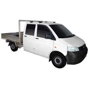Prorack Silver 2 Bar Aero Through Bar kit to suit Volkswagen Transporter T5 4dr Ute (2003 - 2015)