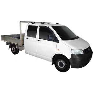 Prorack Silver 2 Bar Aero Through Bar kit to suit Volkswagen Transporter T5 4dr Ute (2003 - 2015)
