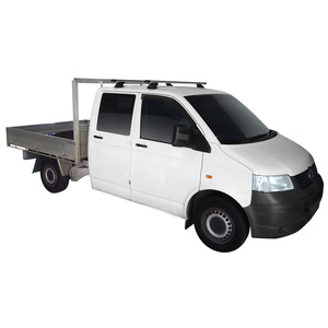 Prorack Silver 2 Bar Heavy Duty Through Bar kit to suit Volkswagen Transporter T5 4dr Ute (2003 - 2015)