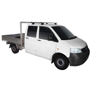 Prorack Silver 2 Bar Heavy Duty Through Bar kit to suit Volkswagen Transporter T5 4dr Ute (2003 - 2015)
