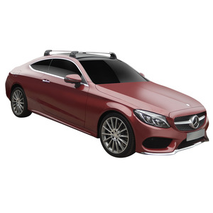 Prorack Silver 2 Bar Aero Flush Bar kit to suit Mercedes-Benz C-Class W205 Glass Roof 2dr Coupe (2016 - Current)