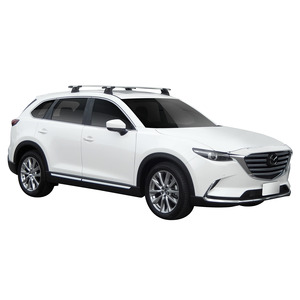 Prorack Silver 2 Bar Aero Through Bar kit to suit Mazda CX-9 5dr SUV (7/2016 - Current)