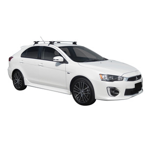 Prorack Silver 2 Bar Aero Through Bar kit to suit Mitsubishi Lancer 5dr Hatch (9/2007 - 2016)