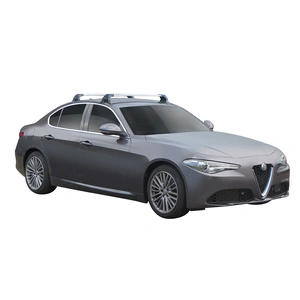 Prorack Silver 2 Bar Aero Flush Bar kit to suit Alfa Romeo Giulia Steel & Sun Roof 4dr Sedan (2016 - Current)