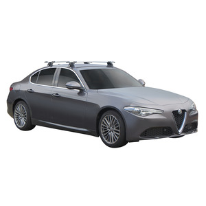Prorack Silver 2 Bar Aero Through Bar kit to suit Alfa Romeo Giulia Steel & Sun Roof 4dr Sedan (2016 - Current)