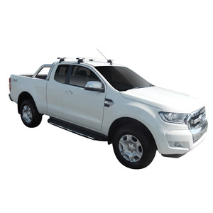 Prorack Silver 2 Bar Aero Through Bar kit to suit Ford Ranger Super Cab 4dr Ute (2012 - 2022)