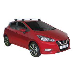 Prorack Silver 2 Bar Aero Through Bar kit to suit Nissan Micra K13 5dr Hatch (2015 - 2017)