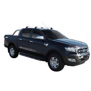 Prorack Silver 2 Bar Aero Flush Bar kit to suit Ford Ranger Double Cab 4dr Ute (11/2011 - 6/2022)