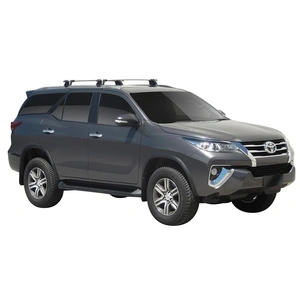 Prorack Silver 2 Bar Aero Through Bar kit to suit Toyota Fortuner GXL/Limited 5dr SUV (2015 - Current)