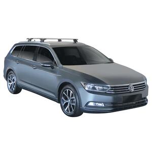 Prorack Silver 2 Bar Aero Through Bar kit to suit Volkswagen Passat 5dr Wagon (5/2015 - Current)