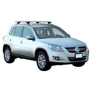 Prorack Silver 2 Bar Aero Through Bar kit to suit Volkswagen Tiguan 5dr SUV (2011 - 2016)
