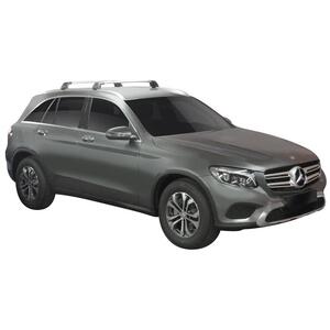 Prorack Silver 2 Bar Aero Flush Bar kit to suit Mercedes-Benz GLC 5dr SUV (2015 - 5/2022)