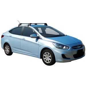 Prorack Silver 2 Bar Aero Flush Bar kit to suit Hyundai Accent Active 4dr Sedan (2011 - 2020)