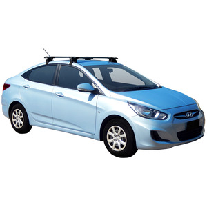 Prorack Black 2 Bar Aero Through Bar kit to suit Hyundai Accent Active 4dr Sedan (2011 - 2020)