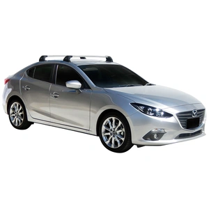 Prorack Silver 2 Bar Aero Flush Bar kit to suit Mazda 3 4dr Sedan (2016 - 3/2019)