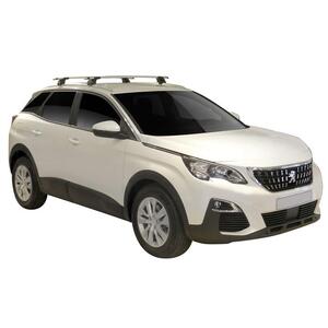 Prorack Silver 2 Bar Aero Through Bar kit to suit Peugeot 3008 5dr SUV (2017 - Current)