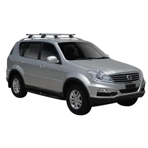 Prorack Silver 2 Bar Heavy Duty Through Bar kit to suit SsangYong Rexton 5dr SUV (2012 - 2017)