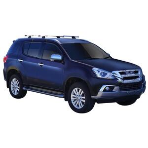 Prorack Silver 2 Bar Aero Through Bar kit to suit Isuzu MU-X 5dr SUV (5/2017 - 7/2021)