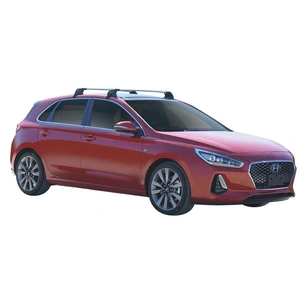 Prorack Silver 2 Bar Aero Flush Bar kit to suit Hyundai i30 Glass Roof 5dr Hatch (2017 - Current)