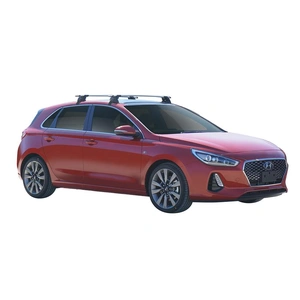 Prorack Silver 2 Bar Aero Through Bar kit to suit Hyundai i30 Glass Roof 5dr Hatch (2017 - Current)