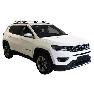 Prorack Silver 2 Bar Aero Through Bar kit to suit Jeep Compass 5dr SUV (2017 - Current)