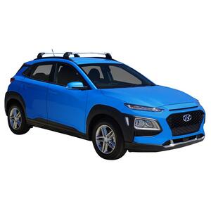 Prorack Silver 2 Bar Aero Flush Bar kit to suit Hyundai Kona 5dr SUV (2017 - 6/2023)