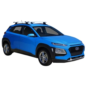Prorack Silver 2 Bar Aero Through Bar kit to suit Hyundai Kona 5dr SUV (2017 - 6/2023)