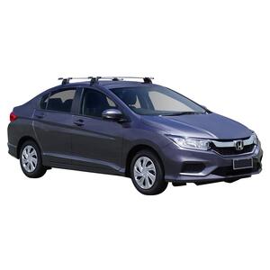 Prorack Silver 2 Bar Aero Through Bar kit to suit Honda City 4dr Sedan (5/2017 - Current)