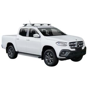 Prorack Silver 2 Bar Aero Through Bar kit to suit Mercedes-Benz X-Class 4dr Ute (2018 - 2020)