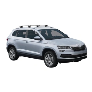 Prorack Silver 2 Bar Aero Through Bar kit to suit Skoda Karoq 5dr SUV (2018 - Current)