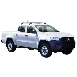 Prorack Silver 2 Bar Aero Through Bar kit to suit Mercedes-Benz X-Class 4dr Ute (4/2018 - Current)