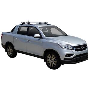 Prorack Silver 2 Bar Heavy Duty Through Bar kit to suit SsangYong Rhino 4dr Ute (2019 - Current)