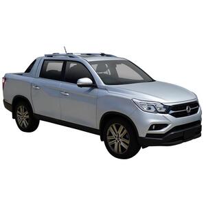 Prorack Silver 2 Bar Aero Flush Bar kit to suit SsangYong Rhino 4dr Ute (2019 - Current)