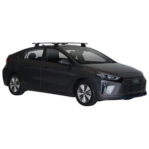Prorack Silver 2 Bar Aero Through Bar kit to suit Hyundai Ioniq 5dr Hatch (2/2019 - Current)