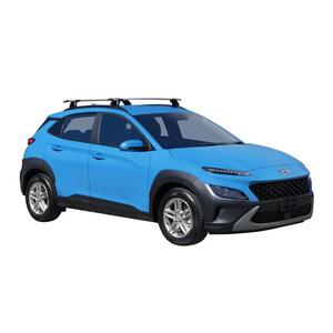 Prorack Silver 2 Bar Aero Through Bar kit to suit Hyundai Kona Electric 5dr SUV (3/2021 - 6/2023)