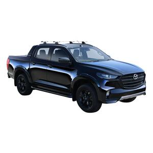 Prorack Silver 2 Bar Aero Through Bar kit to suit Mazda BT-50 Dual Cab SP 4dr Ute (12/2021 - Current)