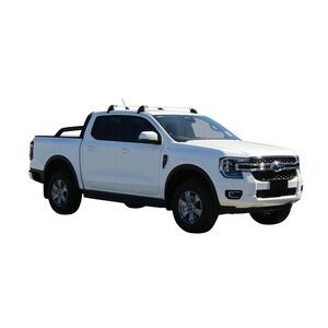 Prorack Silver 2 Bar Aero Flush Bar kit to suit Ford Ranger Double Cab 4dr Ute (7/2022 - Current)