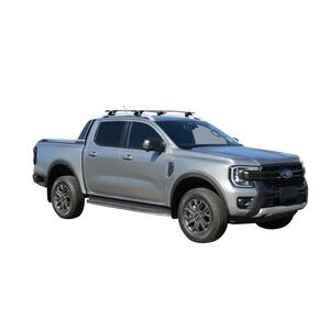 Prorack Silver 2 Bar Aero Through Bar kit to suit Ford Ranger Wildtrak 4dr Ute (7/2022 - Current)