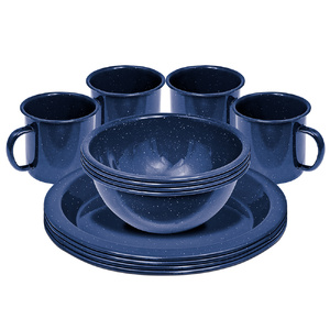 Campfire Enamel Dinnerset 4 Person Navy
