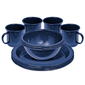 Campfire Enamel Dinnerset - Navy (4 Person)